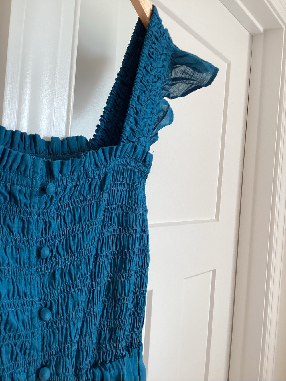 Anthropologie Peregrine Square-Neck Sleeveless Midi Dress New Large Indigo Blue - Picture 7 of 13